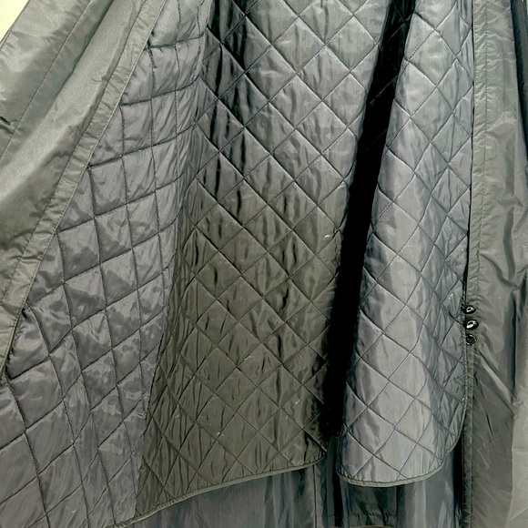 Vintage Mervyn’s Lined Black Trench Coat Gen X punk  whimsy goth 14 - Picture 9 of 16